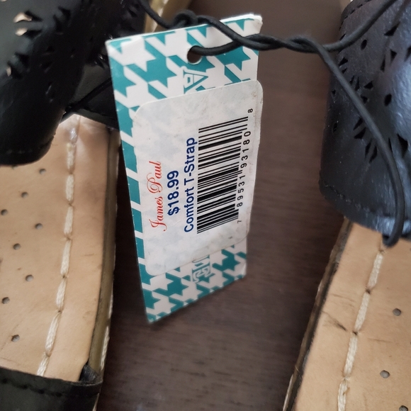 NEW Ashley Blue comfort t-strap slide on sandal - Picture 2 of 5